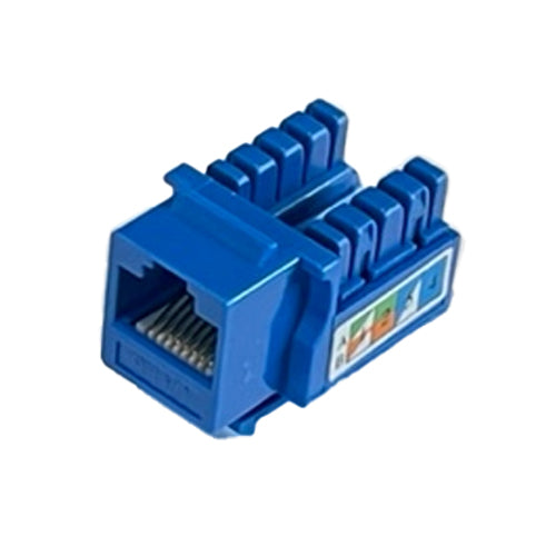 Keystone Jack Cat6 For Wall Plate Only, 90 Degree, T568A/B, Blue