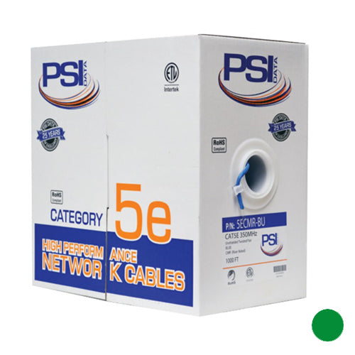 Cat5e, FT4/CMR, Riser, 350MHz, 1000ft, Green (In stock price only)