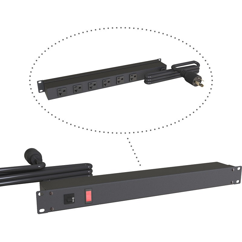 Hammond 1589-RF-RR PDU (1P) 20A/125V OR(6) 5-20R (P)5-20P 6 ft