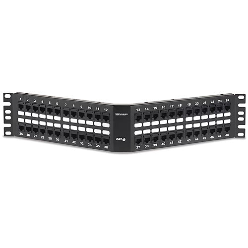 Signamax Patch Panel MT Series, Angled, C6, 48-Port, 3.50"H 48458A-C6C