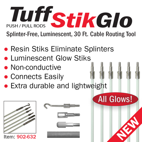 Eclipse Tools TuffstikGlo, Push/Pull Rod Set 30', 6 pcs/set