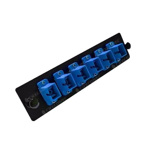 Primewired Fiber Adapter plate LGX with 6 SC Blue Adapters