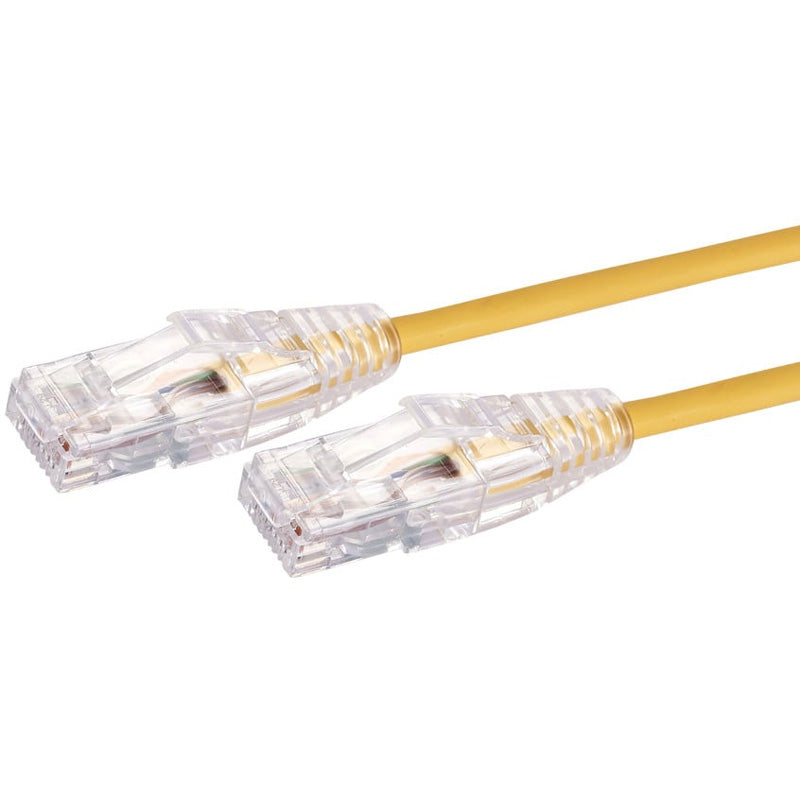 Patch Cord Ultra-thin Cat6A UTP, Fluke Tested, 28AWG Yellow  7ft