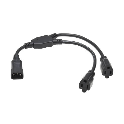 Tripp Lite Power Cord Y Splitter, C14 to 2x NEMA 5-15R - 13A, 125V, 16 AWG, 18 i