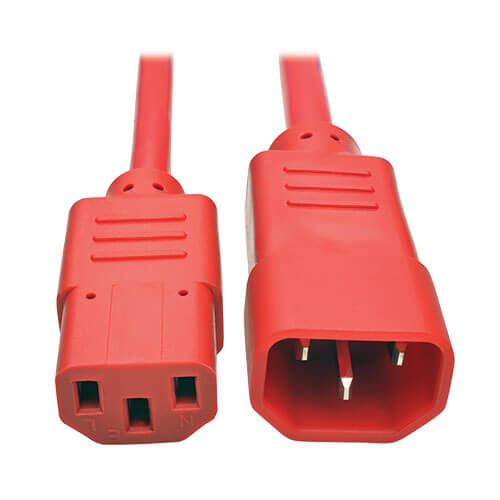 Tripp Lite Power Cord PDU H/Duty  C13 to C14 - 15A/250V 14AWG  3ft Red