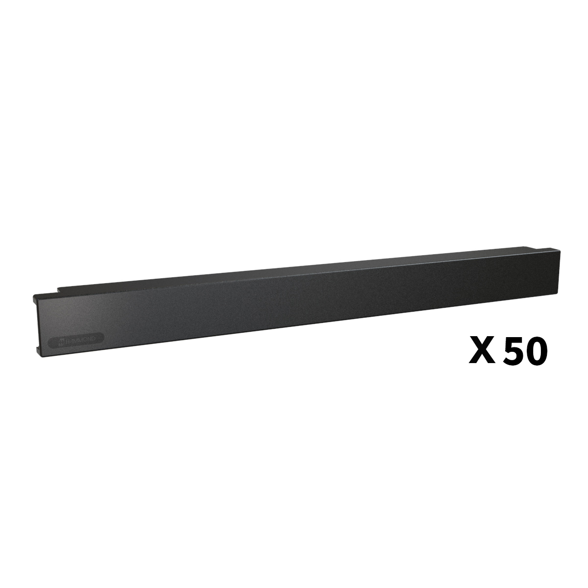Hammond PBPP Series Plastic Rack Panel - Snap in 1U Black 50PK