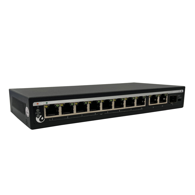 16-Port Gigabit Ethernet PoE+ Switch with 4 RJ45 Gigabit and 2 SFP Uplink  Ports