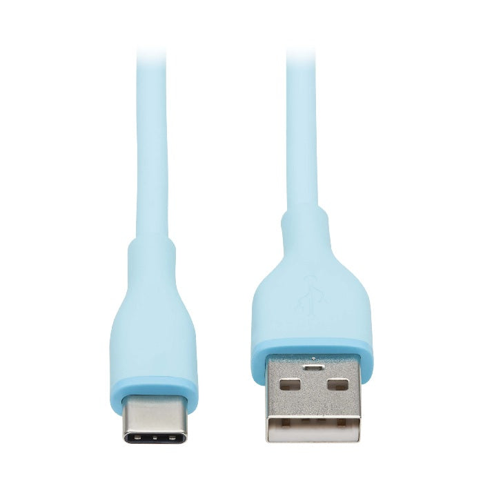 Tripp Lite USB-A to USB-C Antibacterial Cable USB 2.0 (M/M), Light Blue, 6 ft
