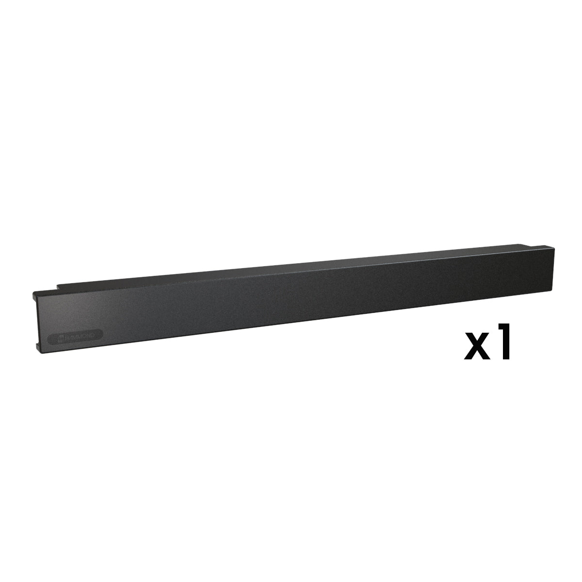 Hammond PBPP Series Plastic Rack Panel - Snap in 1U Black  1PK