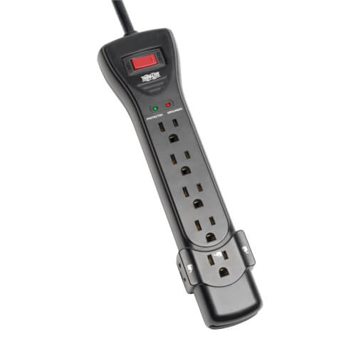 Tripp Lite Protect It!  7-Outlet 2160Joules 7ft Cord w/Right-Angle Plug Black