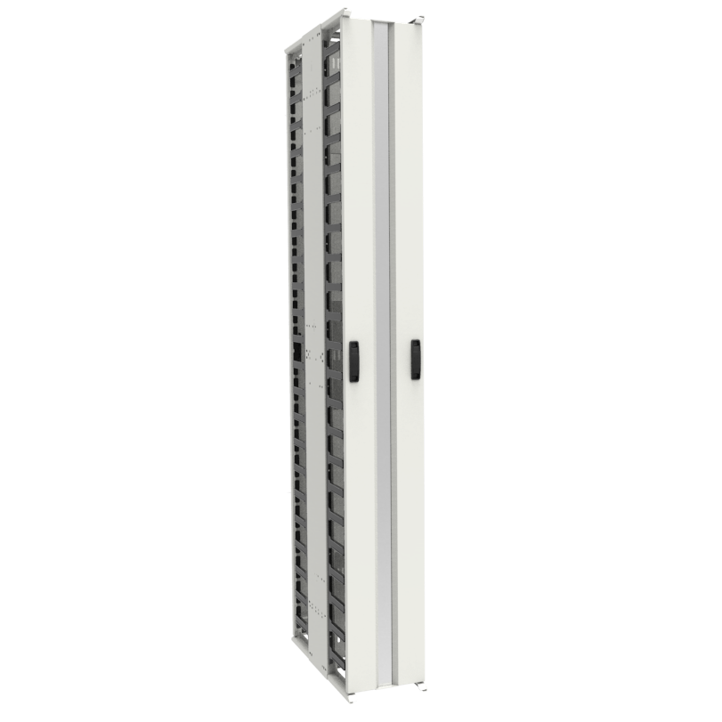 Hammond VFM Series, HD Vertical Finger Mgr w/Slam-Latching Door 77U  10"W WHITE