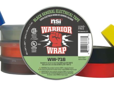 NSI, WW 7ml Select Vinyl Elec Tape WHITE 60' x 3/4" x .007" (10pk.)