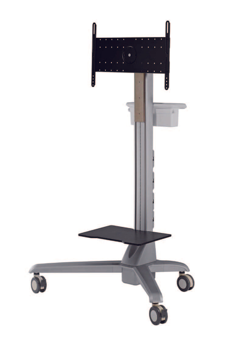 Amer Mounts Mobile Media Display Cart with Motorized Lift, 700 x 600mm VESA