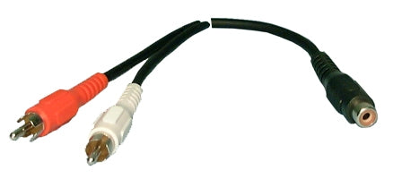 Y Adapter  6&quot; RCA 2x Male to RCA female