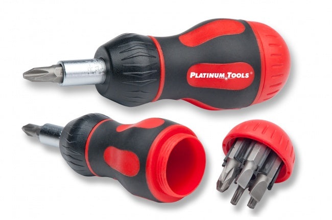 Platinum Tools, 8-in-1 Ratcheted Stubby Screwdriver