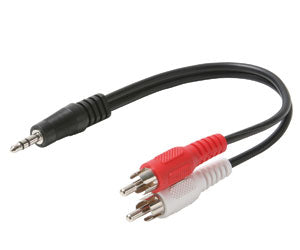 Y Adapter  6 &#39;&#39; 2 RCA Plugs to 3.5 Stereo Plug