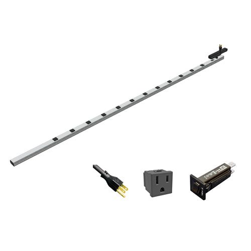 Hammond, 1588-9 JV Series, PDU 77&quot; - 15A - 12 Outlet 15&#39; Shielded Cord 5-15P