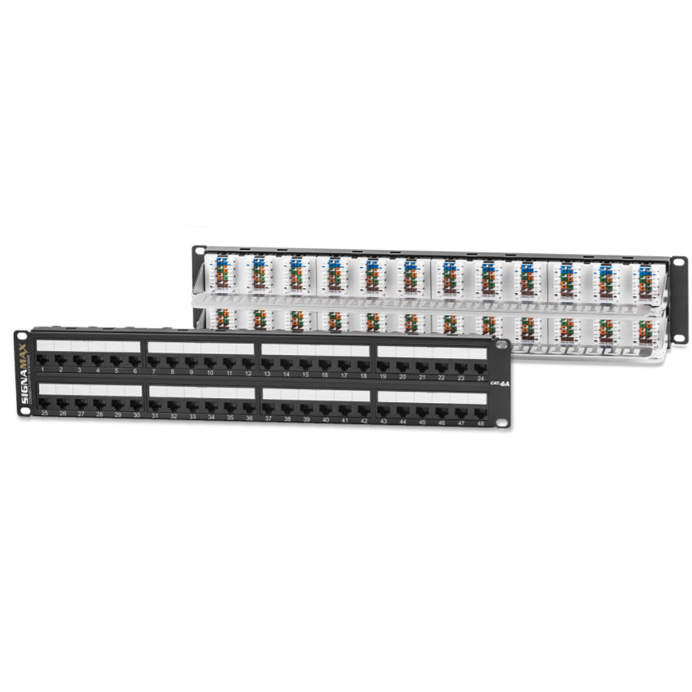 Signamax Patch Panel, MD Series, C6A, 48-Port, 3.50&quot; High