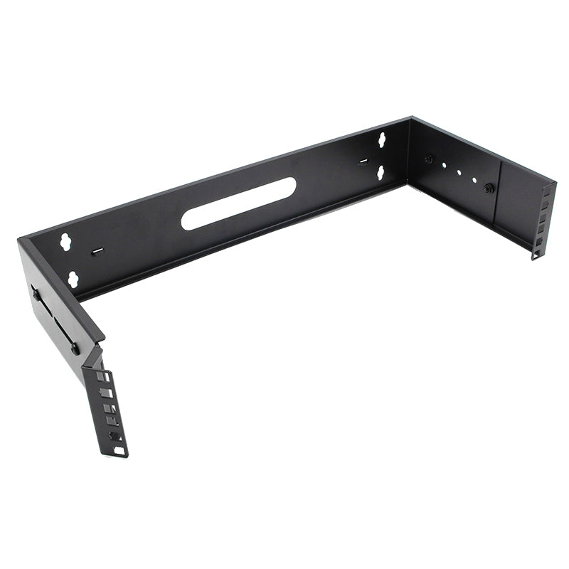 Wall Mount Rack Bracket, Assembled, Adjustable Depth, Hinged  2U