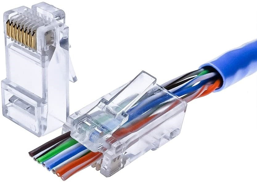 Primewired Pass Through, Cat6/Cat6A Connector, Double Row 100pk