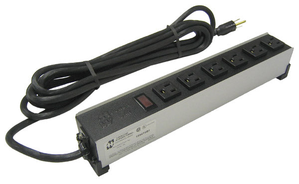 Hammond, 1584 Series w/Switch 13.36&quot; 6Outlets 5-15R Cord=15ft Straight 5-15P