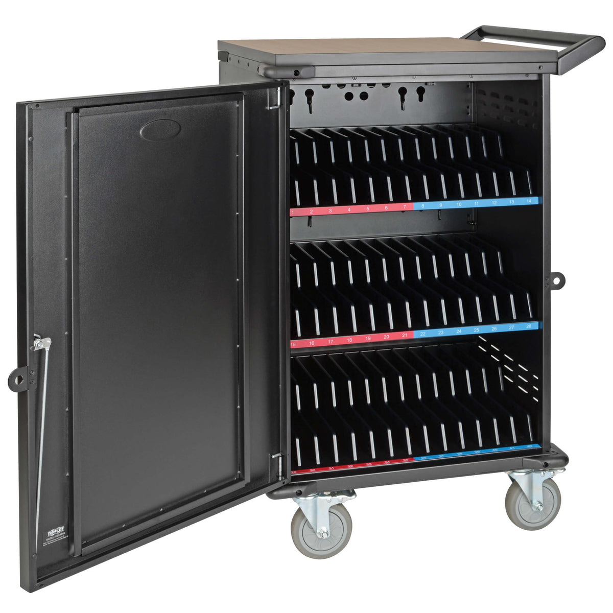 Tripp Lite Charging Cart, Multi-Device 48 AC Outlets, Black