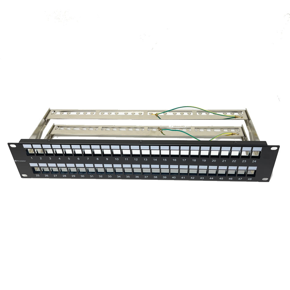 Primewired Patch Panel Unloaded, STP, 48 Port 2U