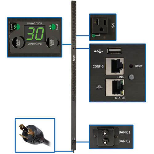 Tripp Lite PDU Switched  2.9kW 120V Outlet Monitoring 0U