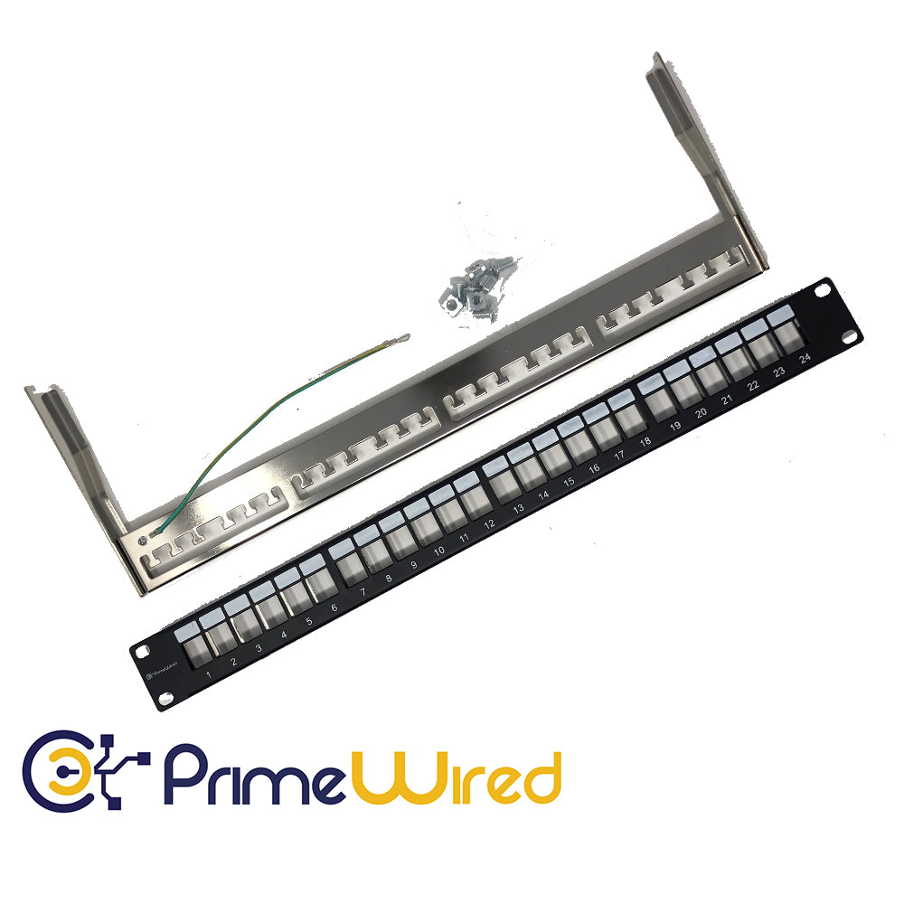 Primewired Patch Panel Unloaded, 24 Port STP, 1U w/cable manager