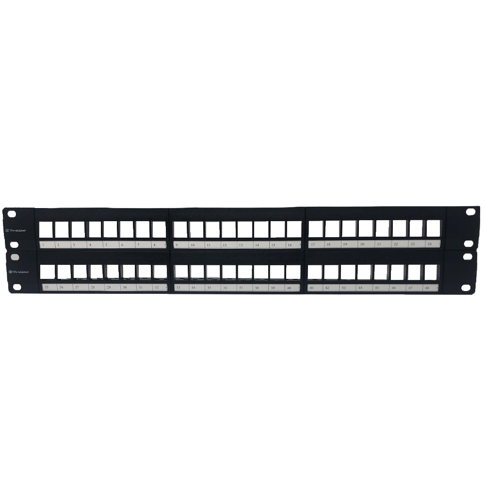 Primewired Patch Panel Unloaded, UTP 48 Port 2U