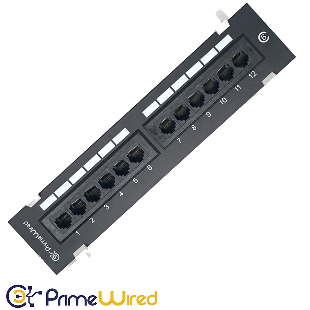 Primewired Patch Panel Cat6 Wall Mount Mini 110 Type 12 Port