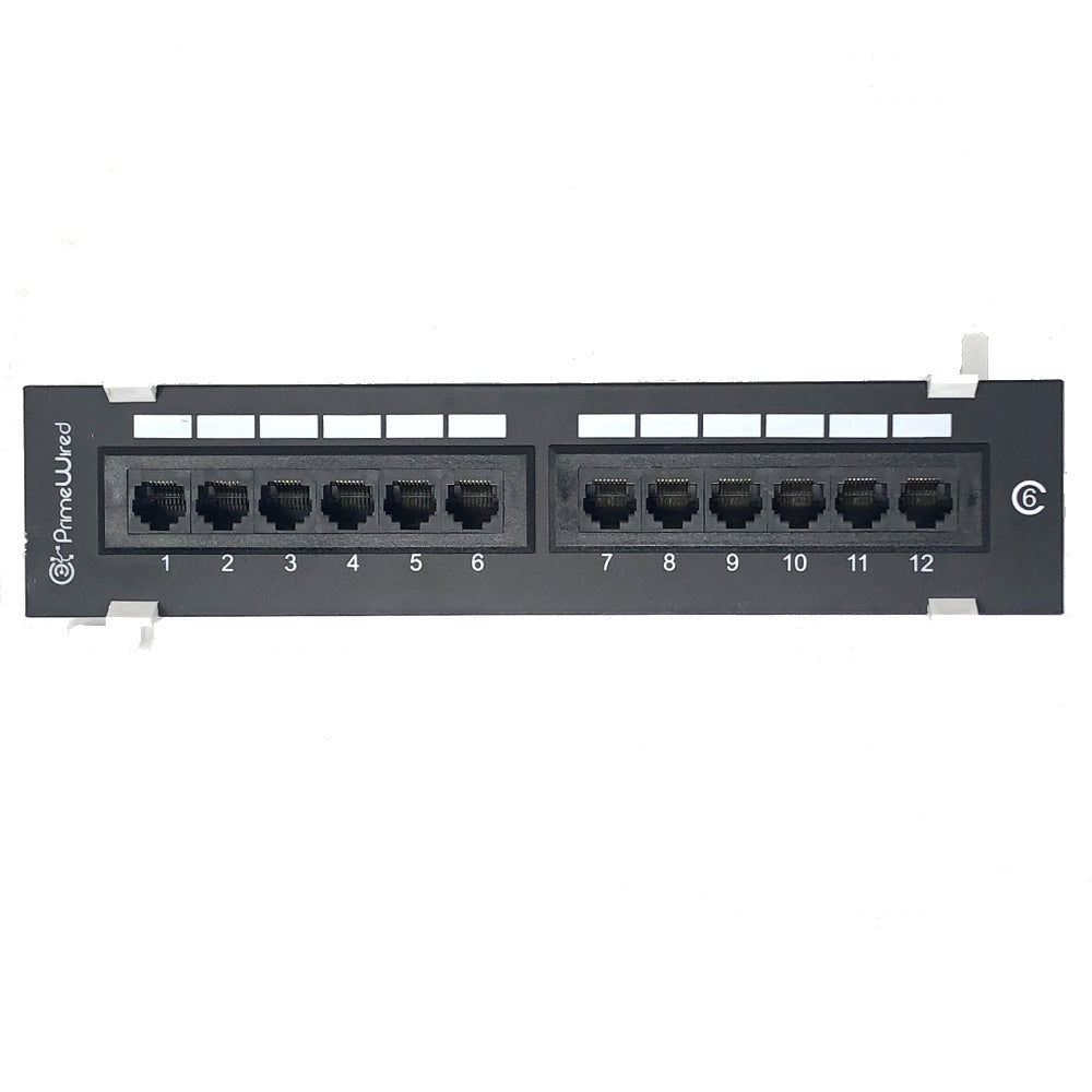 Primewired Patch Panel Cat6 Wall Mount Mini 110 Type 12 Port