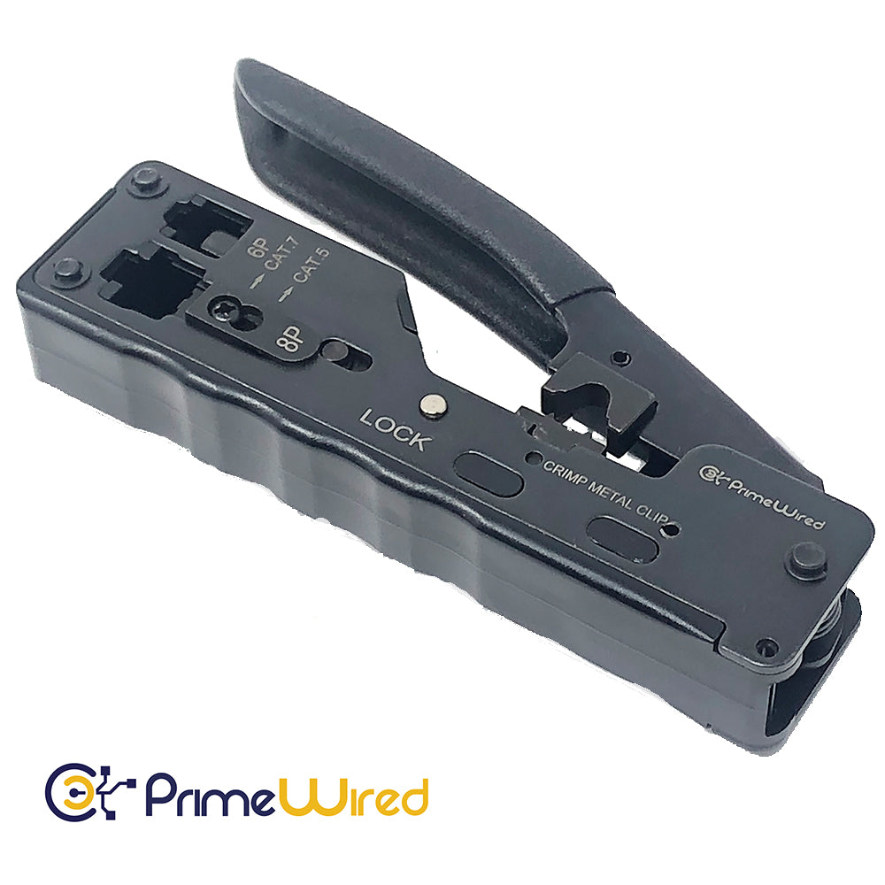 PrimeWired Pass Through Crimp Tool For RJ45  w/Case