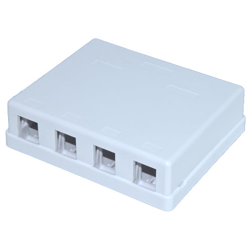 Surface Mount Box w/ Adhesive Strip & Mounting Screws -4 port