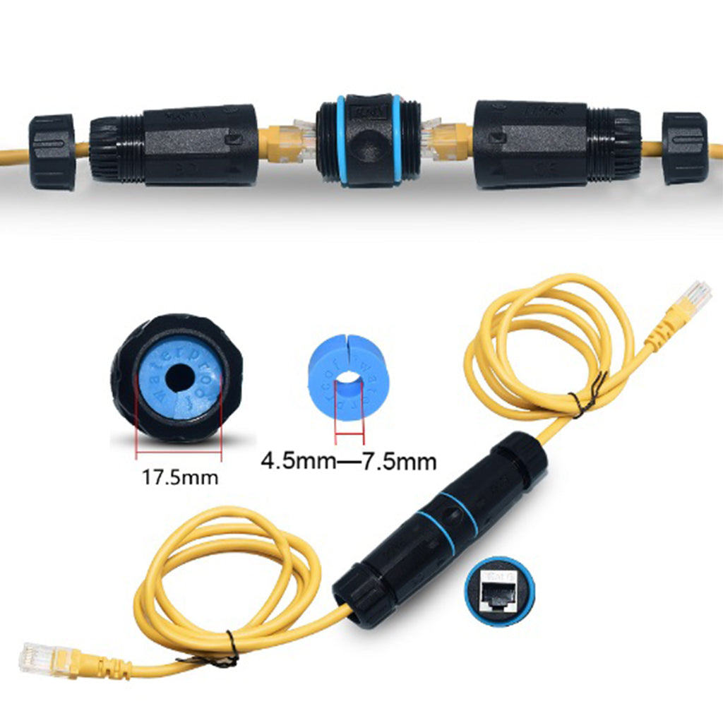 Female Rj45 Waterproof RJ45 Female to Female Shielded Coupler Cat6 -Waterproof IP68 Rated ...